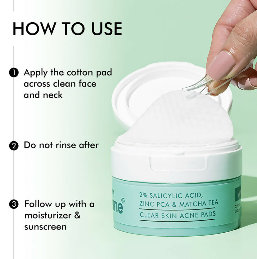 mCaffeine 2% Salicylic Acid Serum Clear Skin Acne Pads - Acne & Oil Control with Matcha Tea | Grocsy