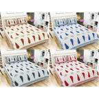 Queen Size 90x108 Inches Jaipuri Sanganeri Print Flat Bed Sheet Bedspread with 2 Pillowcases | Grocsy