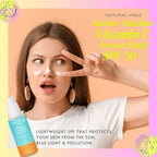 Natural Vibes Vitamin C Sunscreen SPF 50 + - UVA/UVB rays, Blue Light & Pollution Protection | Grocsy