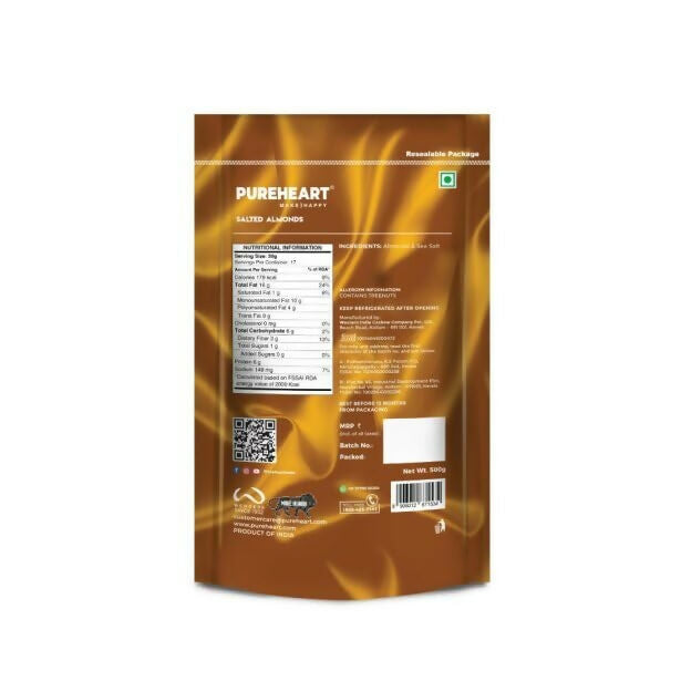 Pureheart Dry Roasted Nutreat Salted Almonds | Grocsy