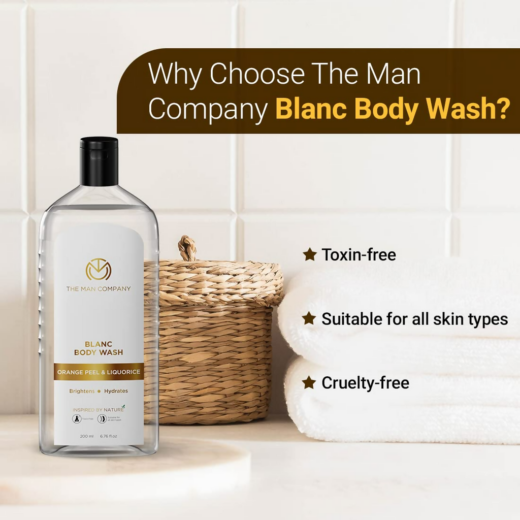 The Man Company Blanc Perfumed Body Wash For Men With Orange Peel & Liquorice | Grocsy