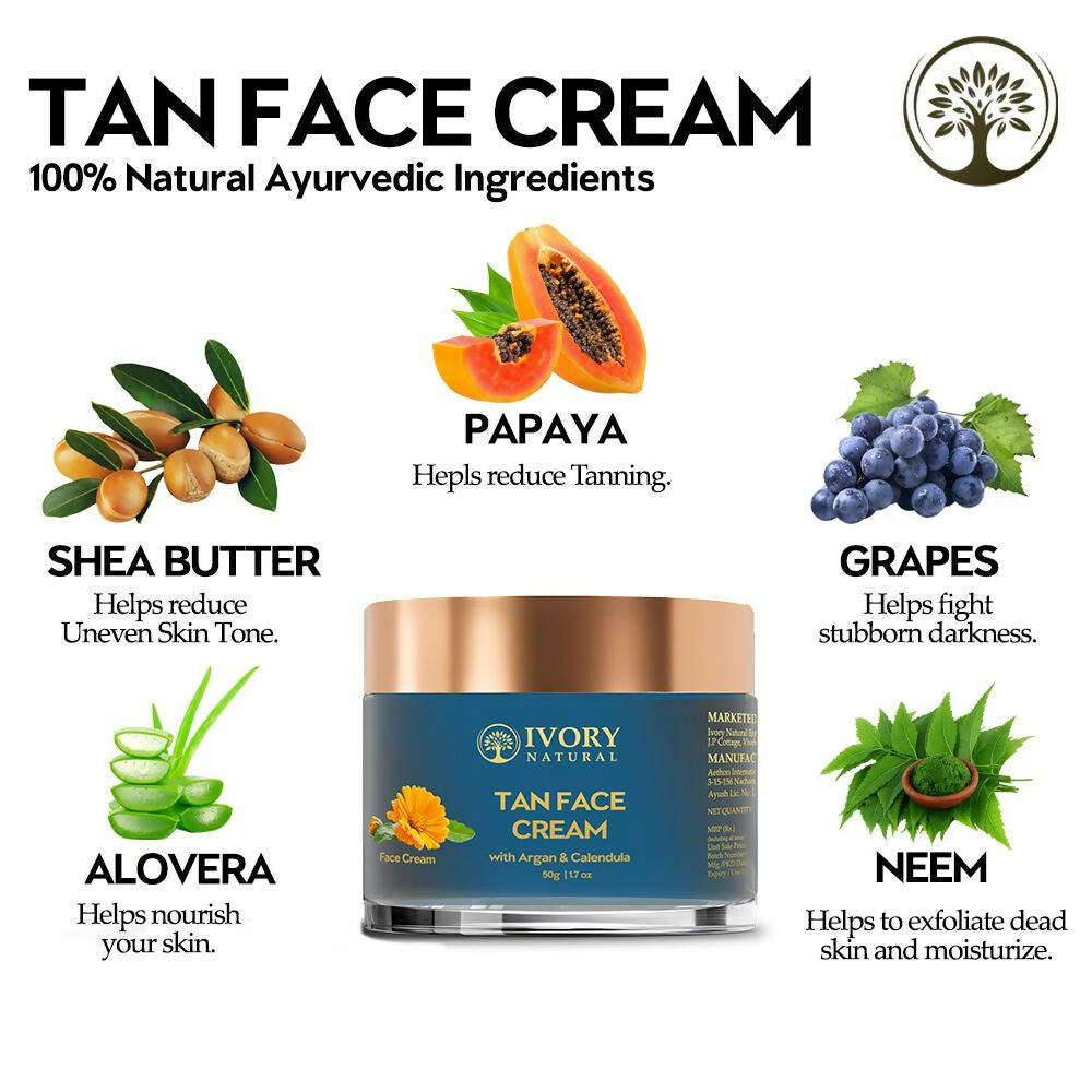 Ivory Natural Tan Face Cream For Sun Tan Protection | Grocsy
