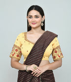 Joban Fashion Women's Light Yellow Embroidered Stitched Blouse | Grocsy