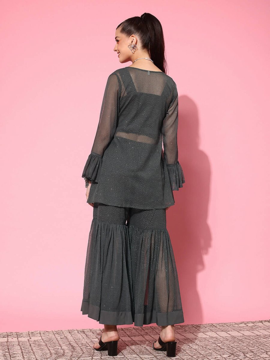 Ahalyaa Women's Traditional Wear Co-ods - Grey | Grocsy