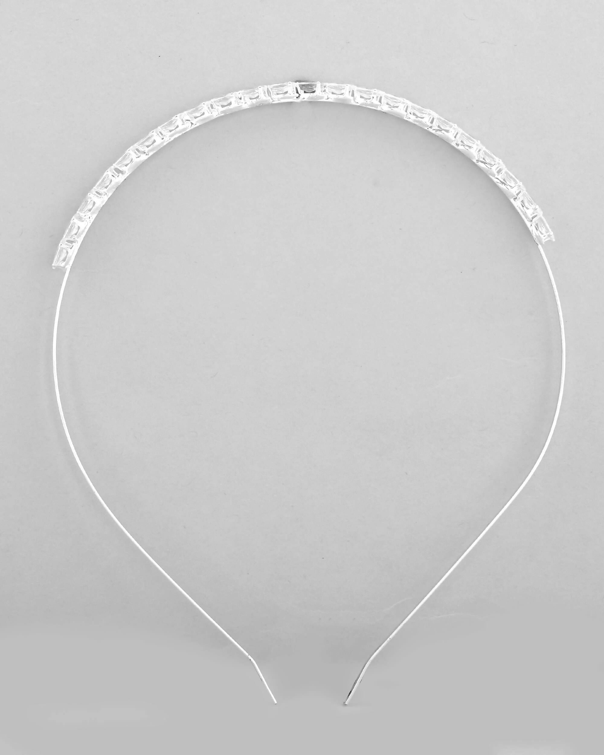 VOJ Silver Plated AD Studded Hairband | Grocsy