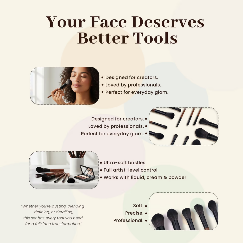 Bronson Professional Premium Makeup Brush Set For Face & Eye | Grocsy