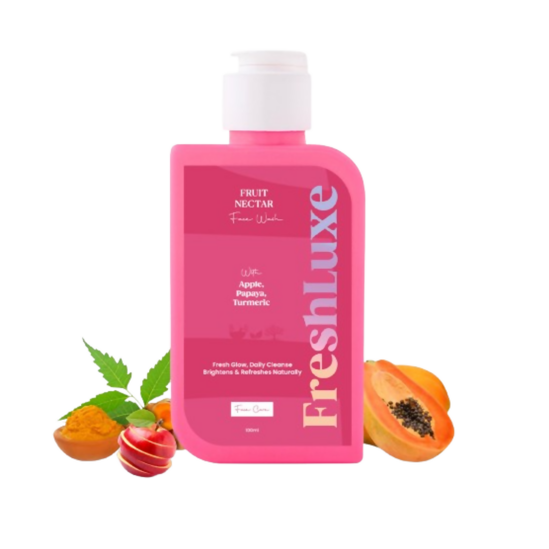 FreshLuxe Fruit Nectar Face Wash For Glowing Skin & Reducing Dark Spots with Apple, Papaya & Turmeric | Grocsy