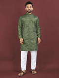 Anaita Dark Green Embroidered Silk Straight Kurta | Grocsy