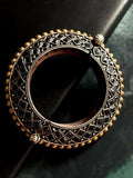 Joban Fashion Black Brass Monalisa Stone Oxidized Heavy Party Wear Openable Kada | Grocsy