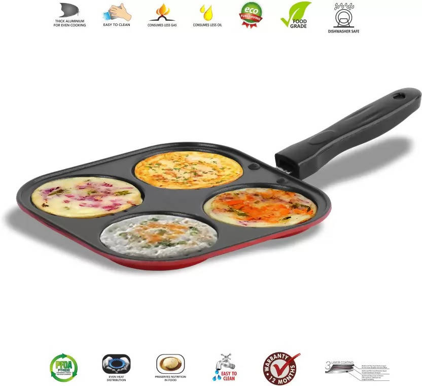 Sumeet Aluminium Non Stick 2.6mm Thick Mini Multi Snack Maker Pan | Grocsy