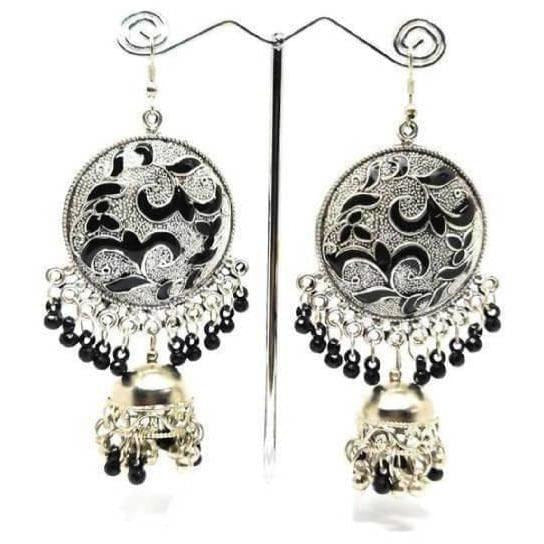 MS Fashion India Muskan Fancy Handmade Chandbali Style Jhumka with Beaded Earrings | Grocsy