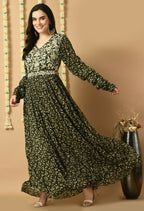 Joban Fashion Green Chinnon Kurta Set | Grocsy