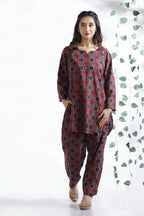 Breathables Abstract Cotton Co-Ord Set – Red | Grocsy