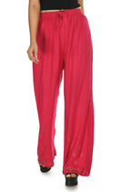 Mominos Fashion Moeza Reyon Cotton Red Color Sirsoki Work Palazzo | Grocsy