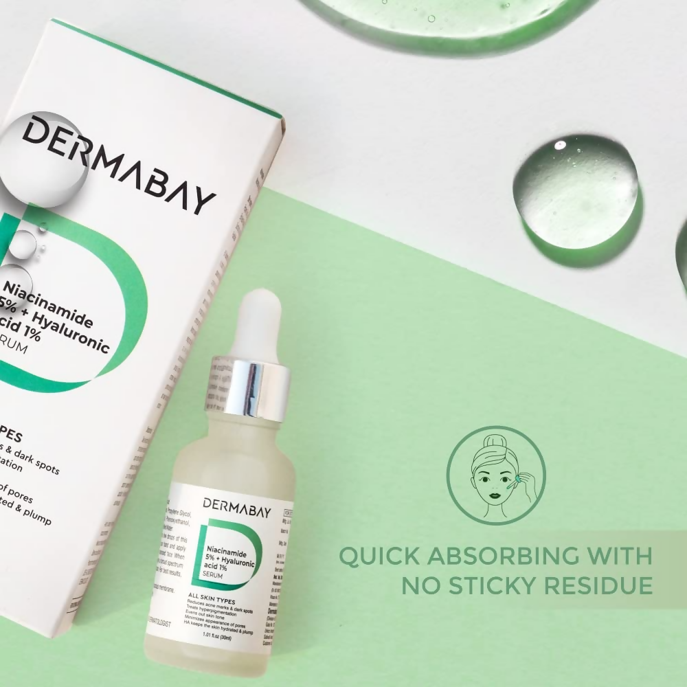 Dermabay Niacinamide 5%+ Hyaluronic acid 1% Serum | Grocsy