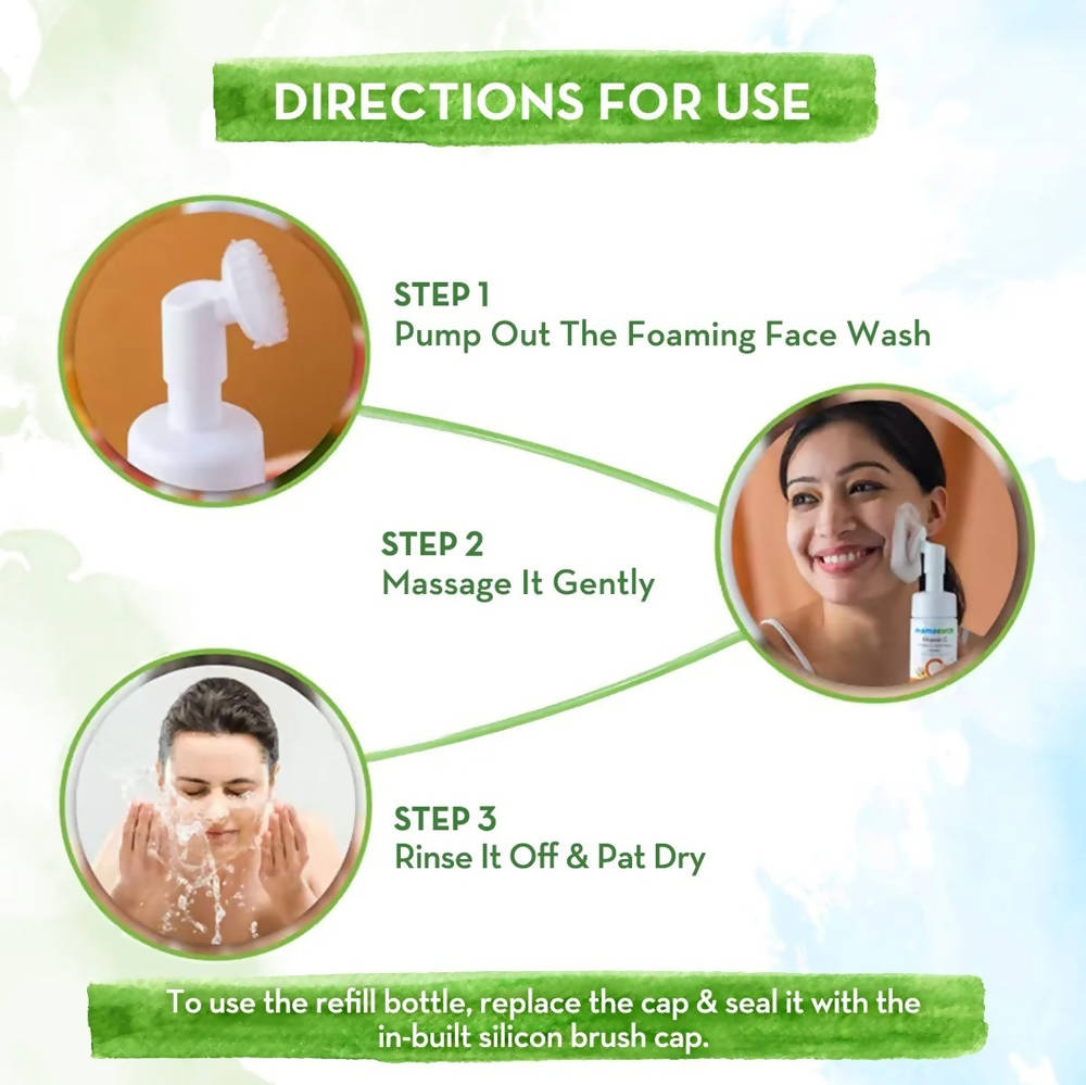 Mamaearth Vitamin C Foaming Face Wash With Brush Combo Pack | Grocsy