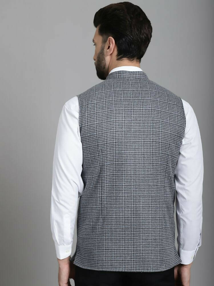 Even Apparels Nehru Jacket With Welt Pockets - Grey | Grocsy
