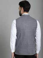 Even Apparels Nehru Jacket With Welt Pockets - Grey | Grocsy