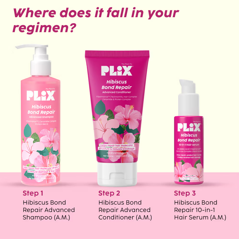 PLIX The Plant Fix Hibiscus Bond Repair Advanced Shampoo + Conditioner | Grocsy