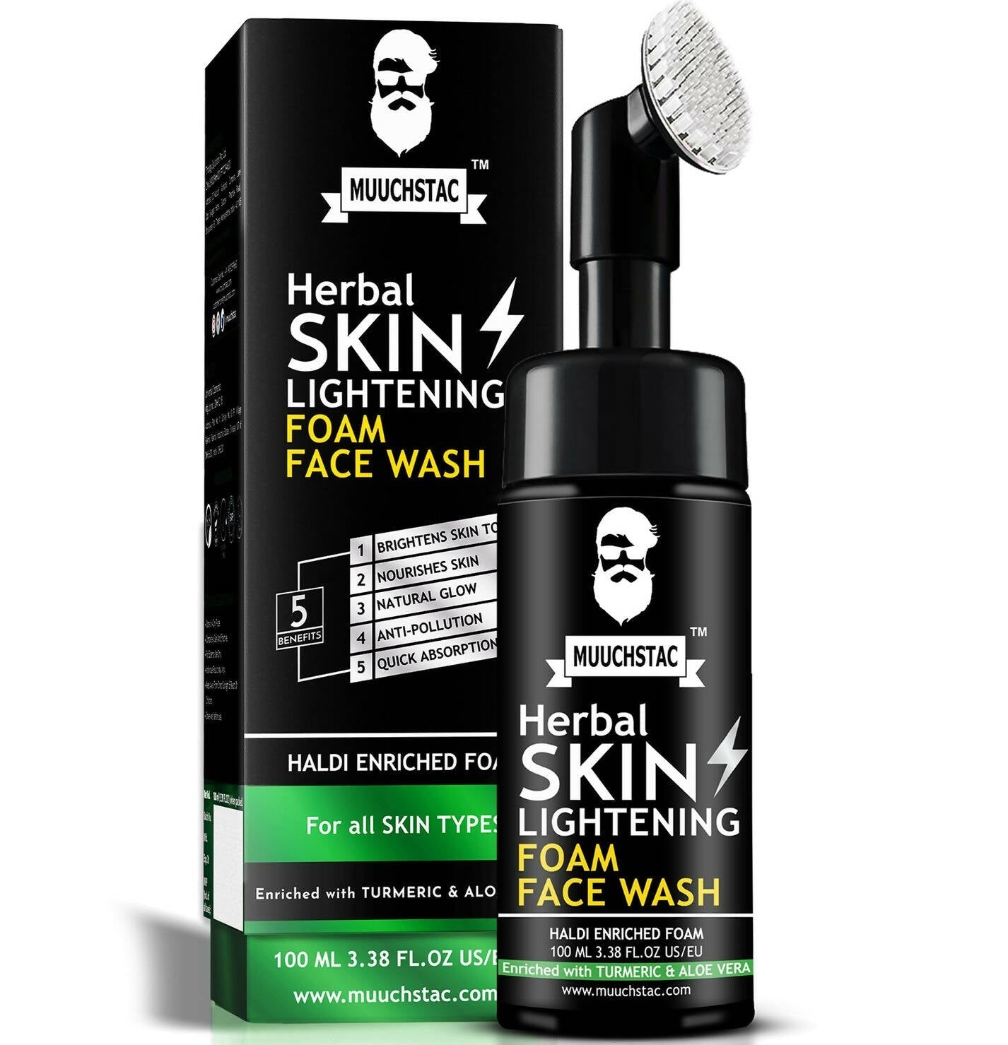 Muuchstac Herbal Skin Lightening Foam Face Wash | Grocsy