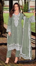 Anaita Green Silk Stitched Suit with Embroidery Sequins | Grocsy