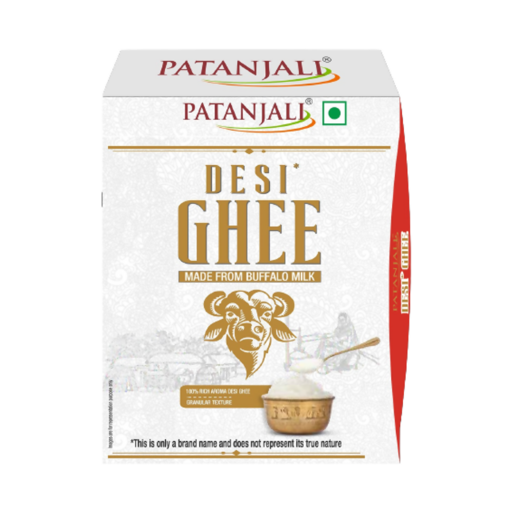 Patanjali Desi Ghee Made From Buffalo Milk | Bilona Ghee | Grass Fed Buffaloes | Murra Buffalo | Haryana Region | Pure & Natural | Nutritional Powerhouse | Grocsy
