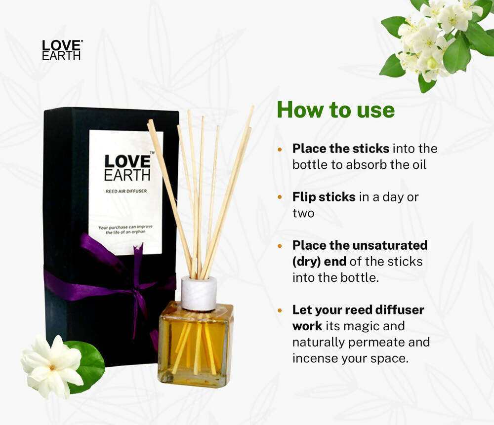 Love Earth Reed Diffuser- Mogra | Grocsy