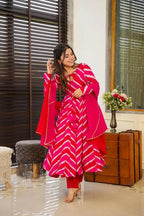 Aayaa Designer Printed Tebby Silk Suit - Multi Color | Grocsy