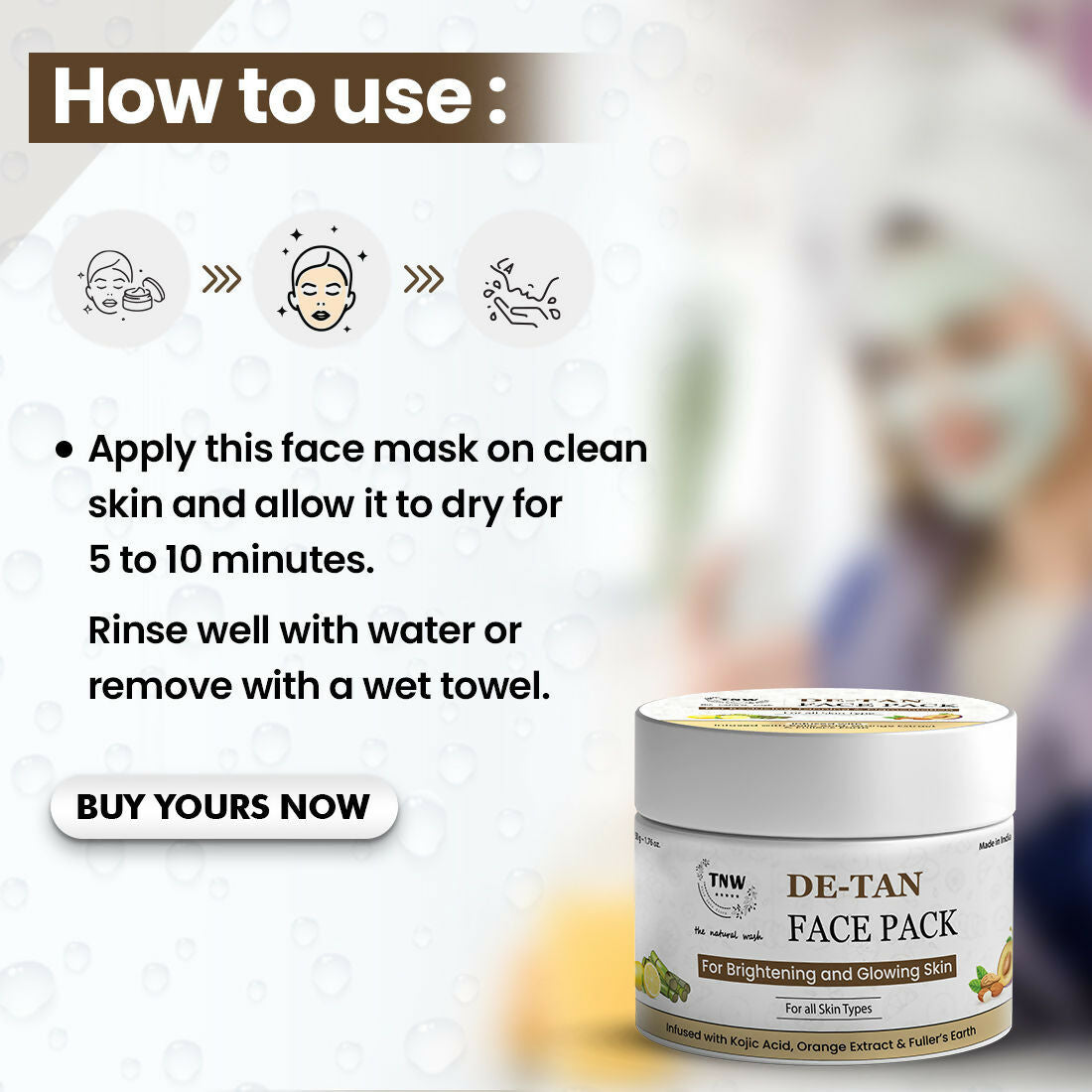 The Natural Wash De-Tan Face Pack for Glowing Skin | Grocsy