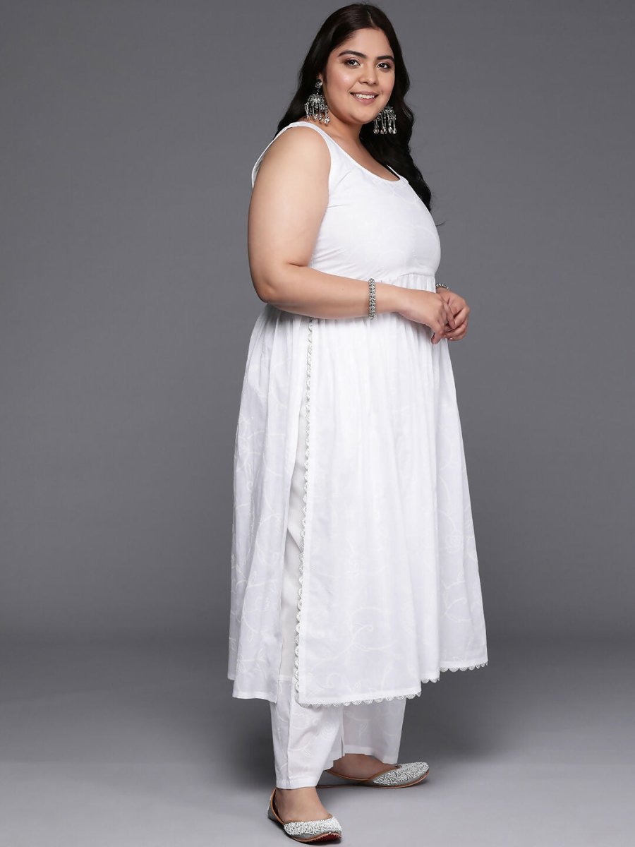 Ahalyaa Women's Traditional wear Kurta Set - White | Grocsy