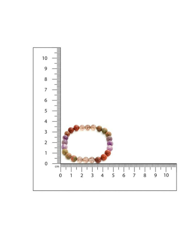 Red Carnelian, Lapis Lazuli, Amethyst and Green Avanturine Multicoloured Cyrstal Beads bracelet - Ruby Raang | Grocsy