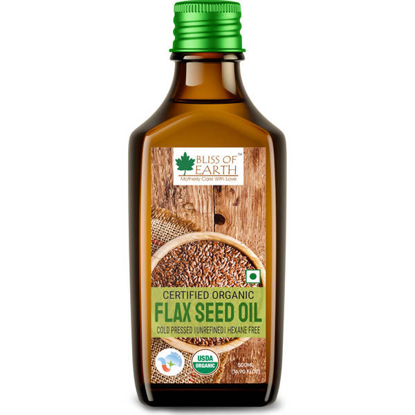 Bliss of Earth Certified Organic Flaxseed Oil | Grocsy