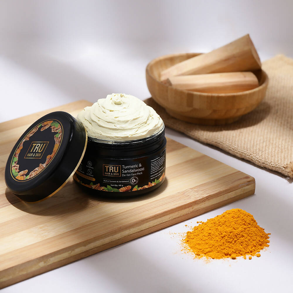 Tru Hair & Skin Turmeric & Sandalwood De-Tan Face Pack | Grocsy