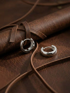 NVR Men's Silver Plated Hoop Earrings | Grocsy