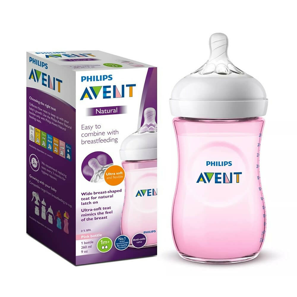 Philips Avent Natural 2. 0 Pink Feeding Bottle | Grocsy