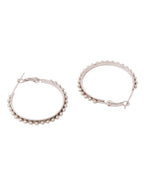 NVR Women's Set of 2 Gold & Silver Beaded Circular Hoop Earrings | Grocsy