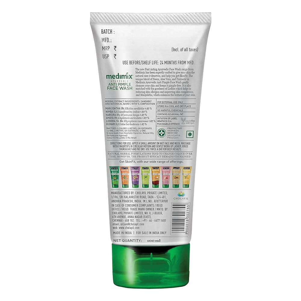 Medimix Ayurvedic Anti Pimple Face Wash | Grocsy