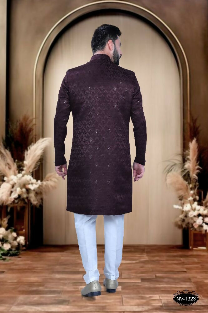 Joban Fashion Men's Wine TR Kurta with Pyjama | Grocsy