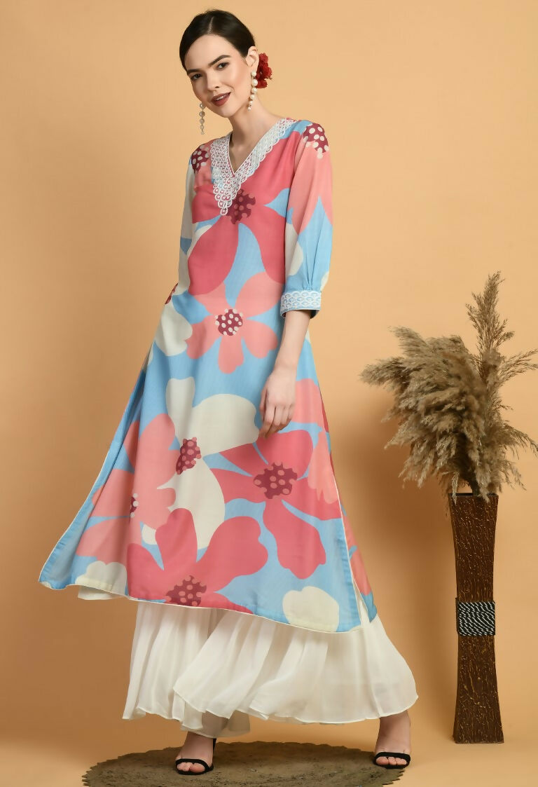 Joban Fashion Print Maslin Kurta Set | Grocsy