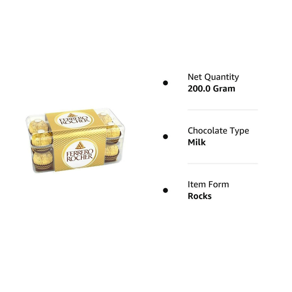 Ferrero Rocher Exquisite Hazelnut And Milk Chocolate | Premium Gift Box Rich, Creamy, Crunchy and Nutty Chocolate For Special Occasions | Grocsy