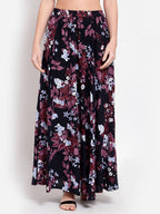 Myshka Women's Multi Printed Crepe Na Na Casual Skirt | Grocsy