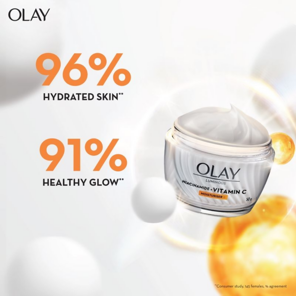 Olay Vitamin C Kit For 2x Glow - Cream With Free Cleanser | Grocsy