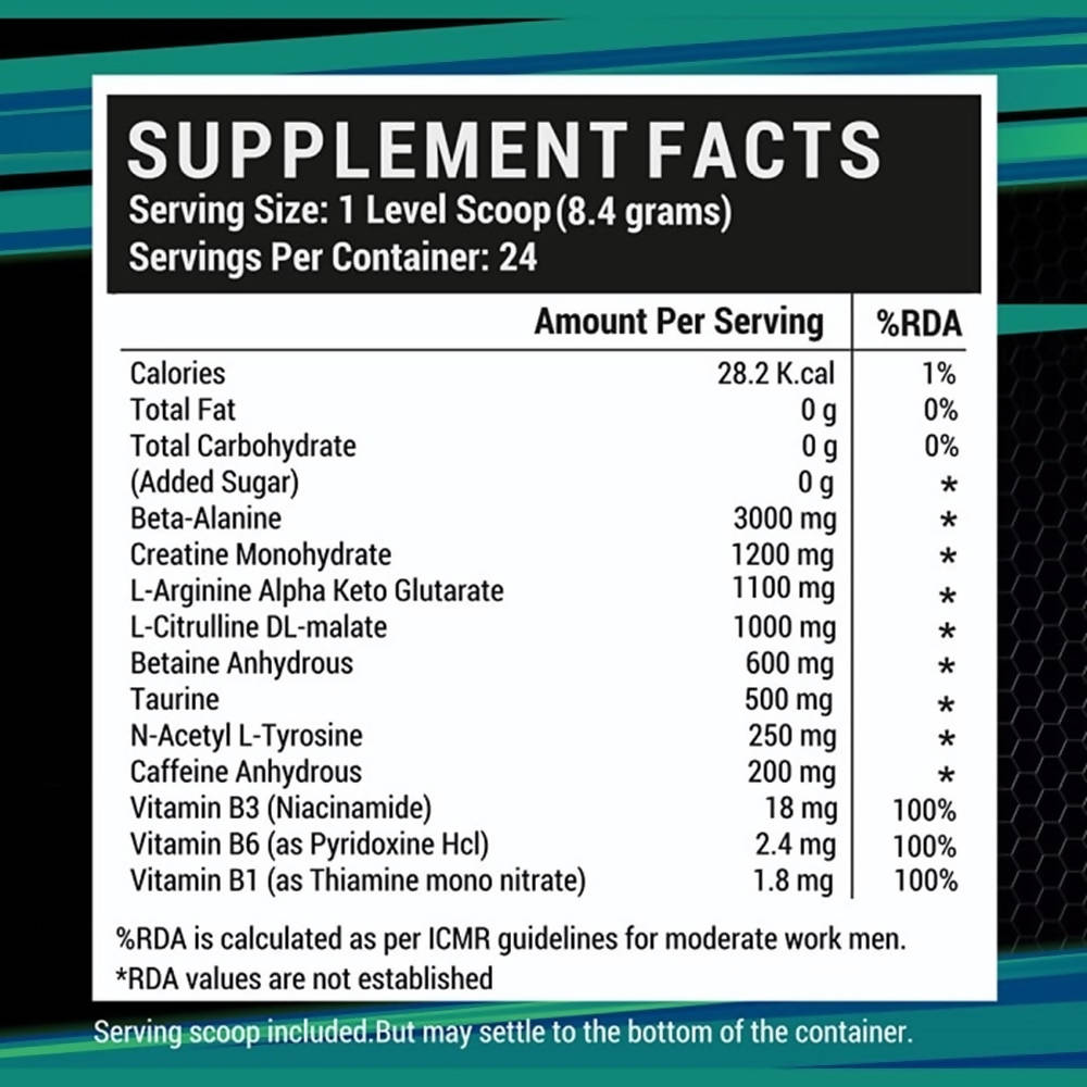 Inlife Pre-Workout Powder Orange Flavour | Grocsy