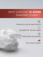 VI-JOHN Original Dermatologically Tested Special Moisturising Formula Shaving Foam with Vitamin E & Tea Tree Oil | Grocsy