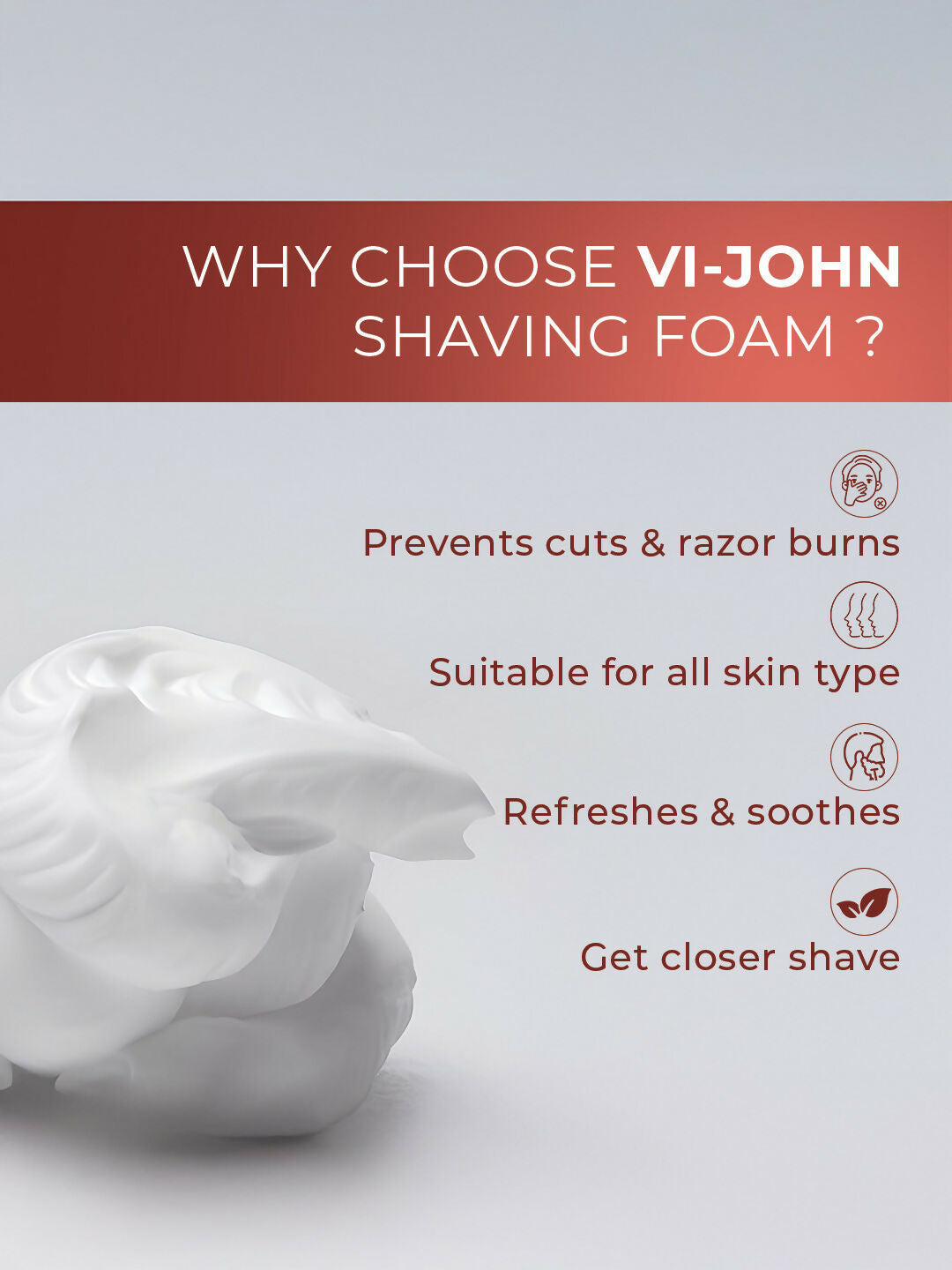 VI-JOHN Original Dermatologically Tested Special Moisturising Formula Shaving Foam with Vitamin E & Tea Tree Oil | Grocsy