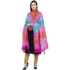 A R Silk Bandhej Multi Tasal Fancy Multi Color Dupatta | Grocsy