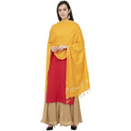A R Silk Golden Border Regular Dupatta Color Yellow Dupatta or Chunni | Grocsy