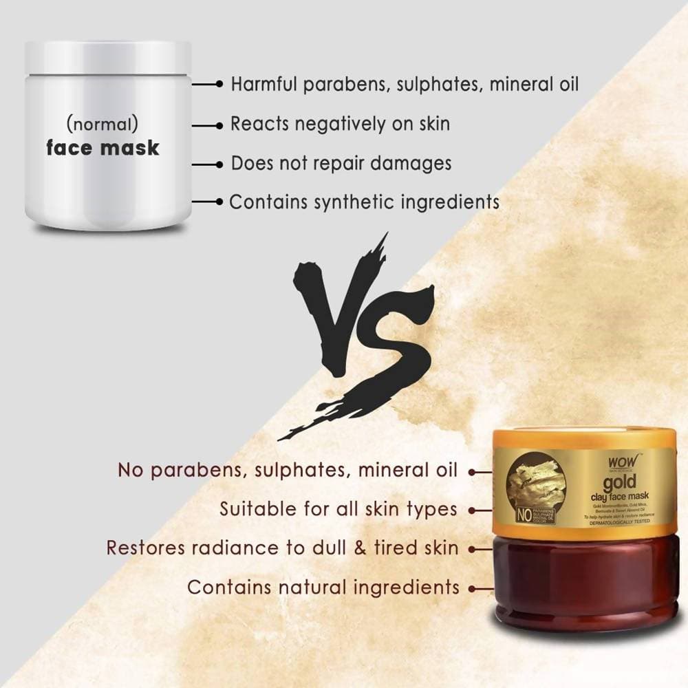 Wow Skin Science Gold Clay Face Mask | Grocsy