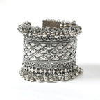 Mominos Fashion Joharkamal Oxidised Silver-Plated Ghungroo Handcraft Bracelet - Design 026