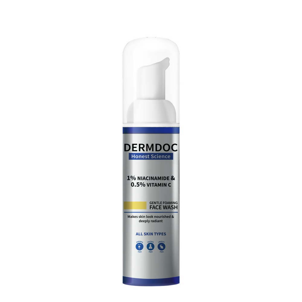 Dermdoc 1% Niacinamide & 0.5% Vitamin C Gentle Foaming Face Wash | Grocsy